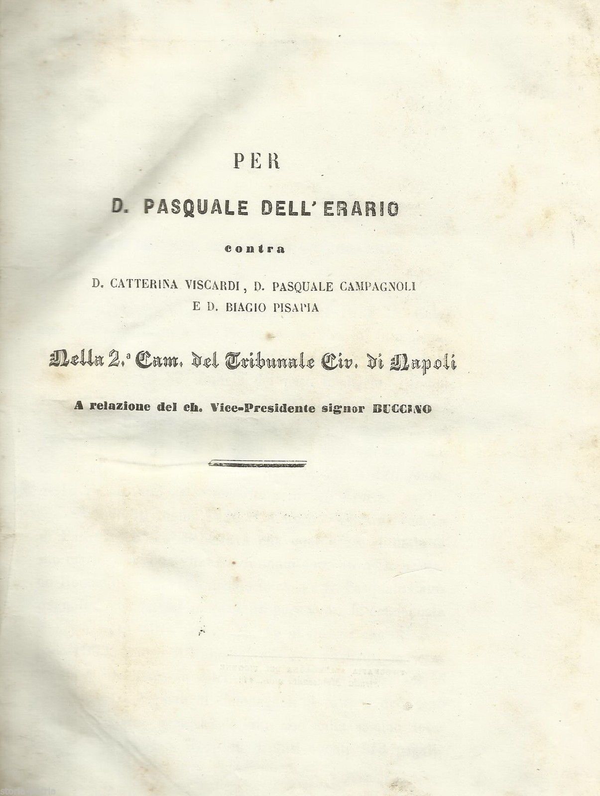 Allegazione Giuridica Napoli 1850 Moschitti Roberti Dell'Erario