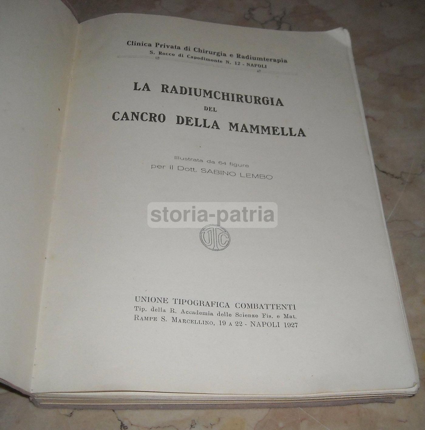 Sabino Lembo: La Radiumchirurgia Del Cancro Della Mammella (1927)
