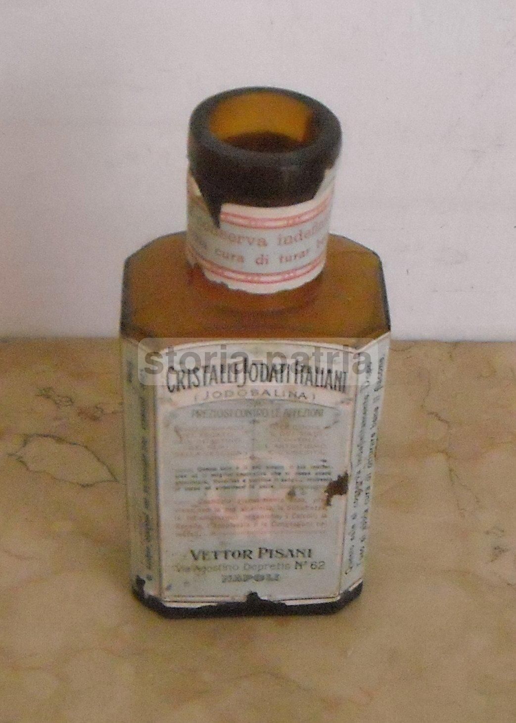 Bottiglia Antica Cristalli Jodati Vettor Pisani Napoli Farmacia