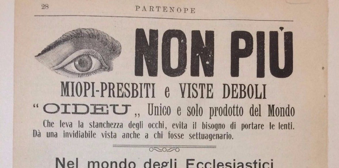 Pubblicità Collirio Oideu Napoli 1912 Medicina Oculistica Epoca