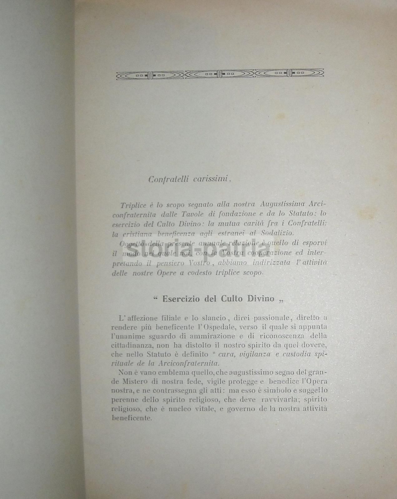 Relazione Carelli: Arciconfraternita Della Santissima Trinità Dei Pellegrini, Napoli 1925