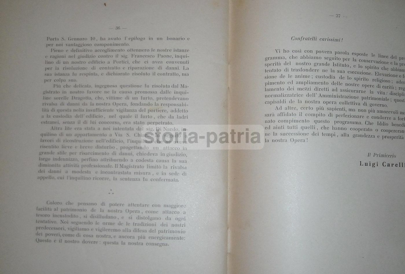 Relazione Carelli: Arciconfraternita Della Santissima Trinità Dei Pellegrini, Napoli 1925