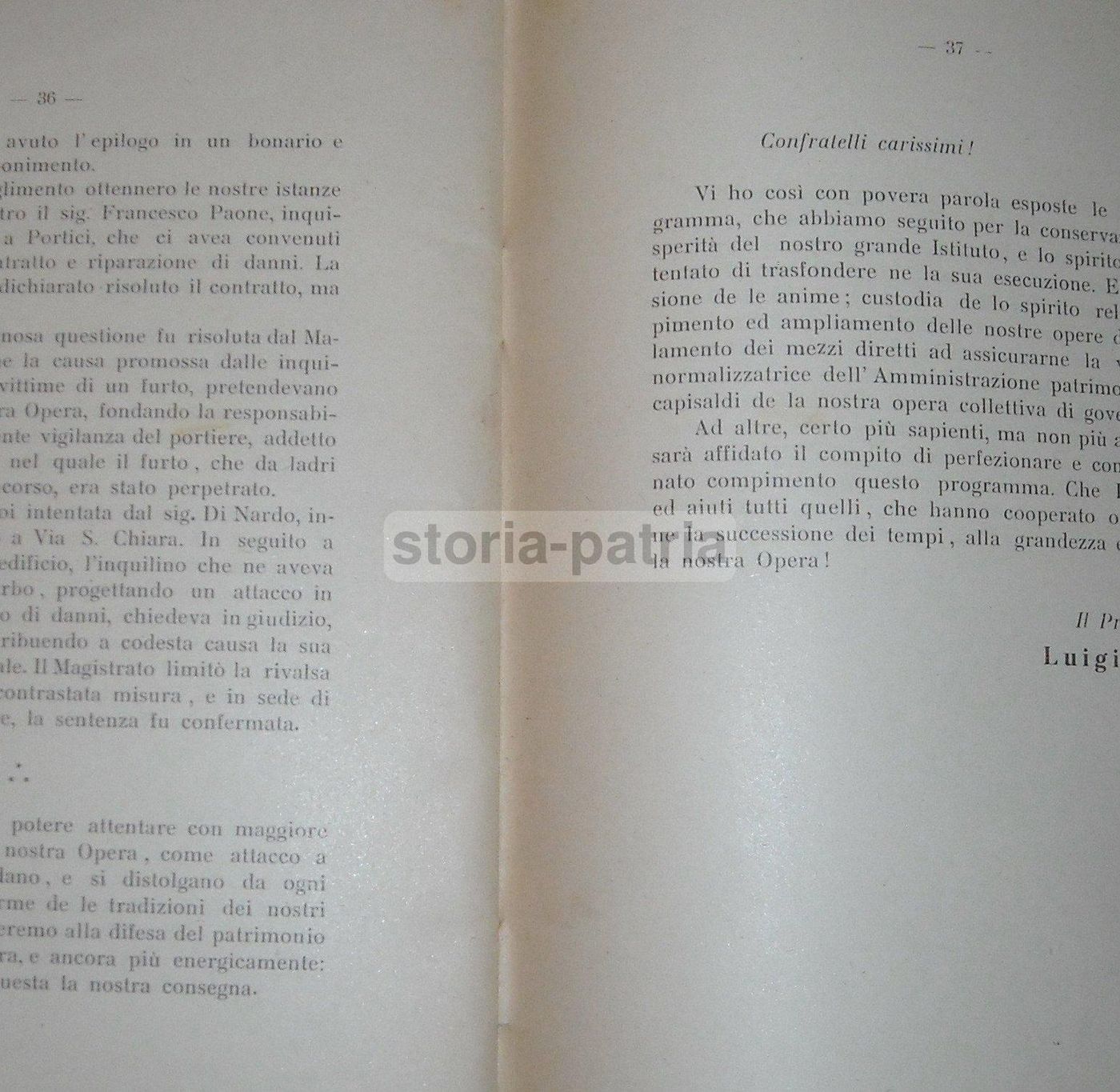 Relazione Carelli: Arciconfraternita Della Santissima Trinità Dei Pellegrini, Napoli 1925