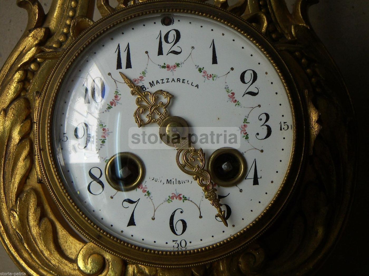 Orologio Da Tavolo Antico B. Mazzarella Napoli Milano Con Candelabri