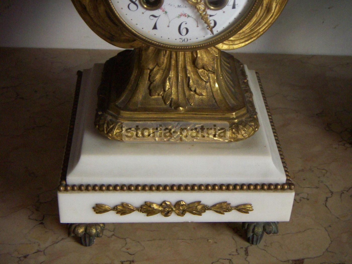 Orologio Da Tavolo Antico B. Mazzarella Napoli Milano Con Candelabri