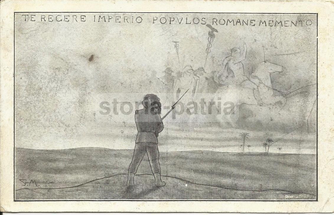 Cartolina Antica Raffigurante Un Bersagliere E Allegoria Romana, Napoli