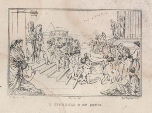 Funerali Di Un Genio. Litografia Di Fergola E Cirelli (Napoli), XIX Secolo, Da Nicolas Poussin