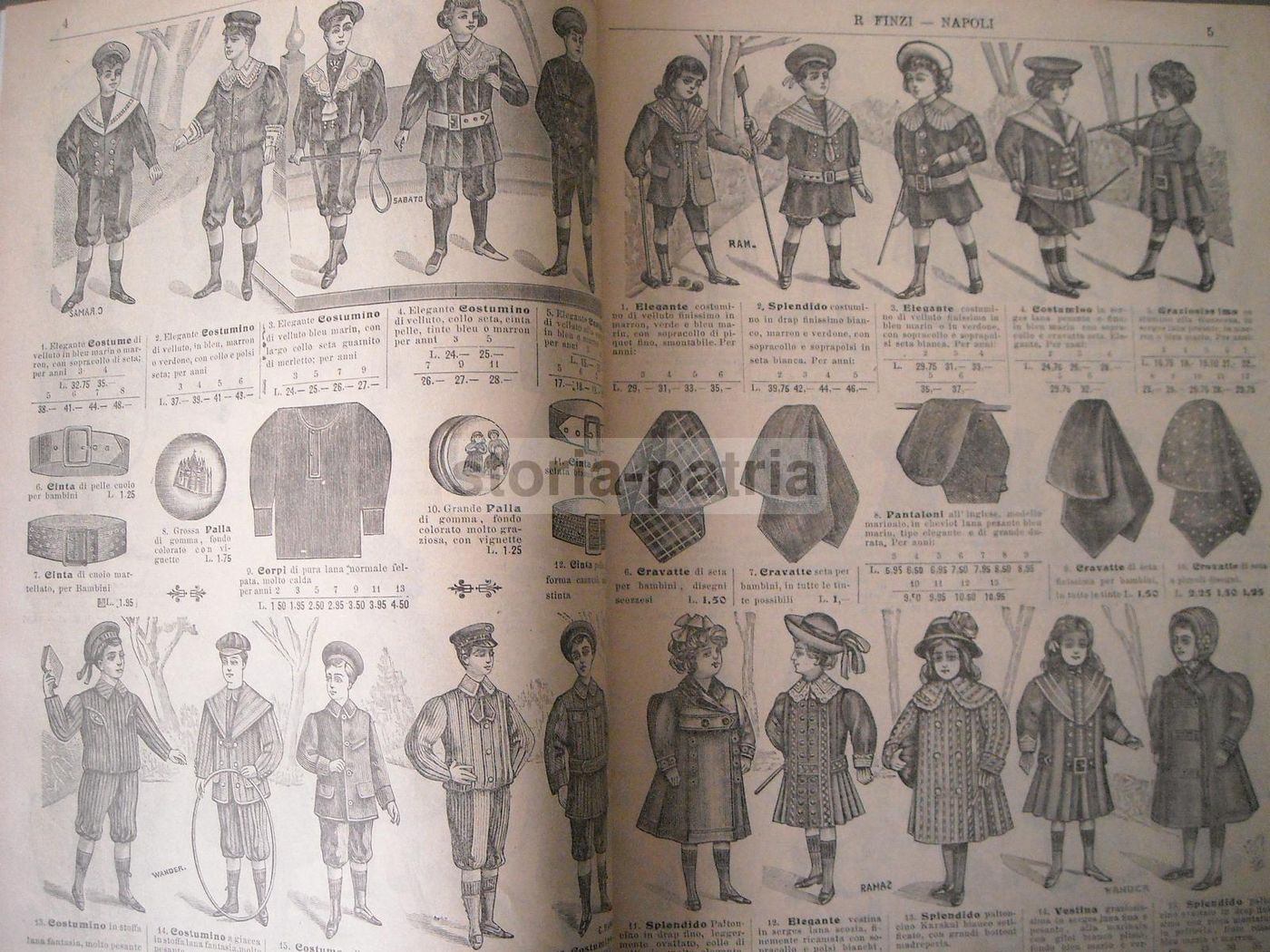 Catalogo Moda Bambini Napoli 1909 R. Finzi Abbigliamento Vintage