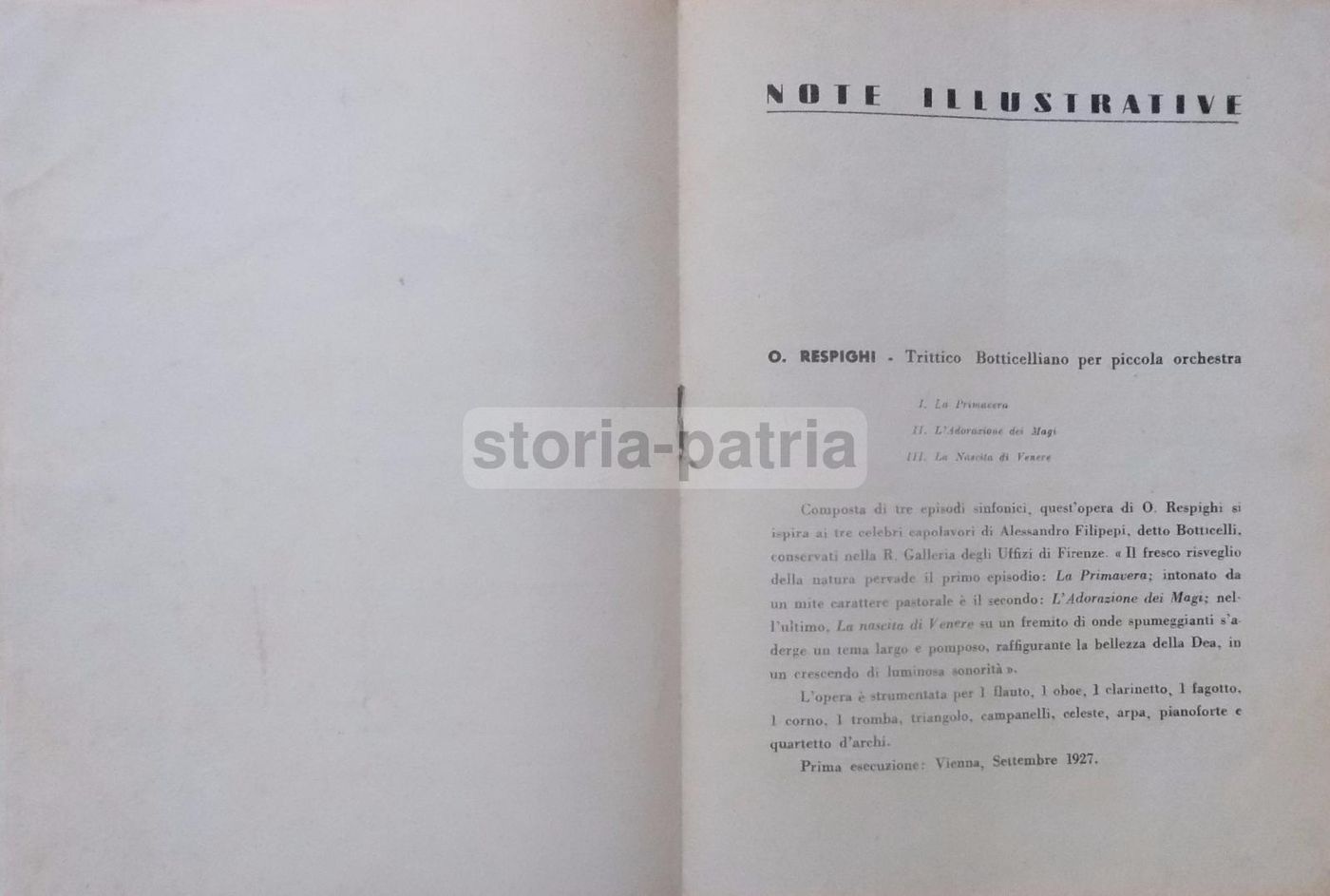 Programma Concerto Karl Schuricht, Napoli 1942: Respighi, Wagner, Franck