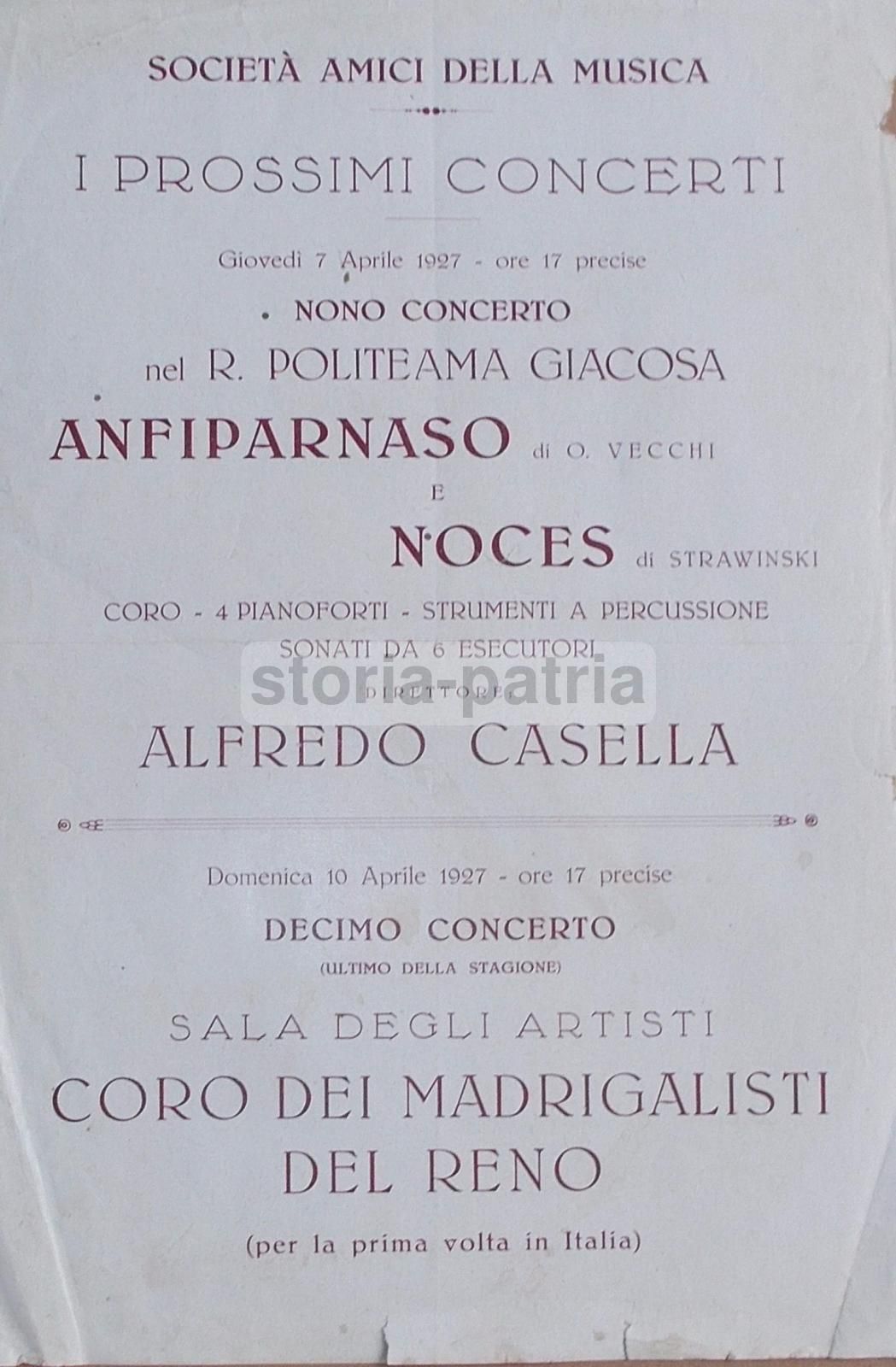 Volantino Concerto Raisa Lifsciz, Napoli 1927, Amici Della Musica