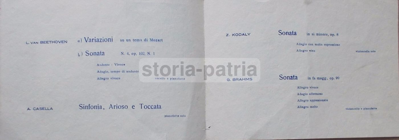 Programma Concerto Amfitheatrof Santoliquido, Napoli 1951, Associazione Scarlatti