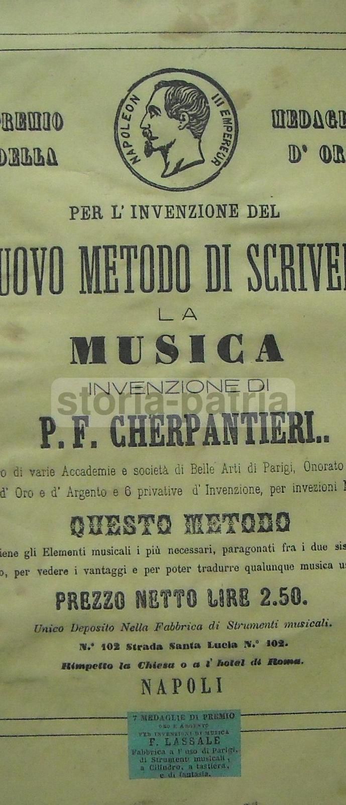 Metodo Musicale Cherpantieri, Napoli 1850, Notazione Musicale Lassale