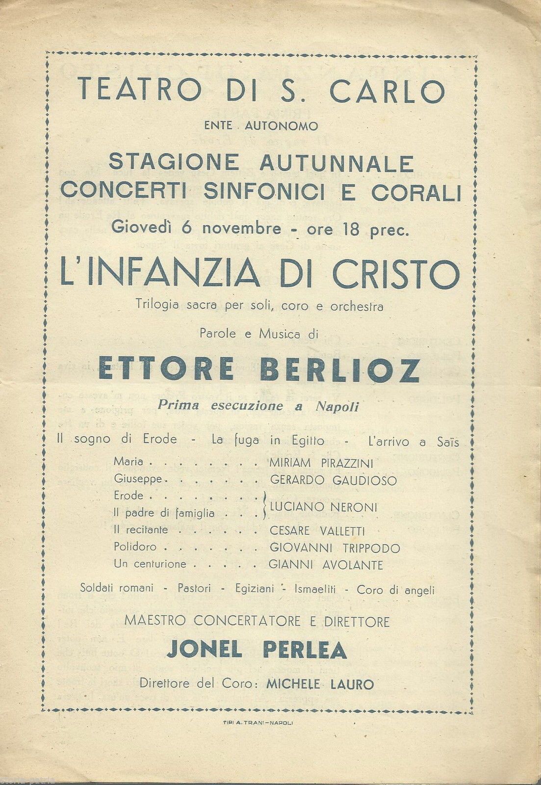 Programma Per L'Infanzia Di Cristo Di Berlioz Al Teatro San Carlo Di Napoli