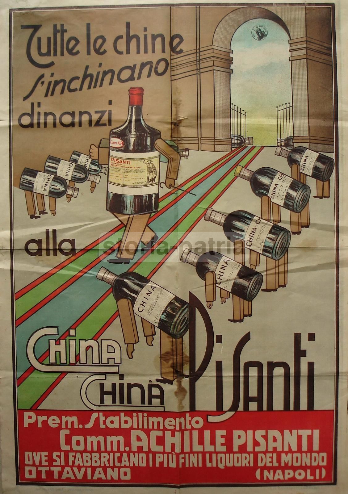 Manifesto Pubblicitario China Pisanti Ottaviano Napoli Anni '20