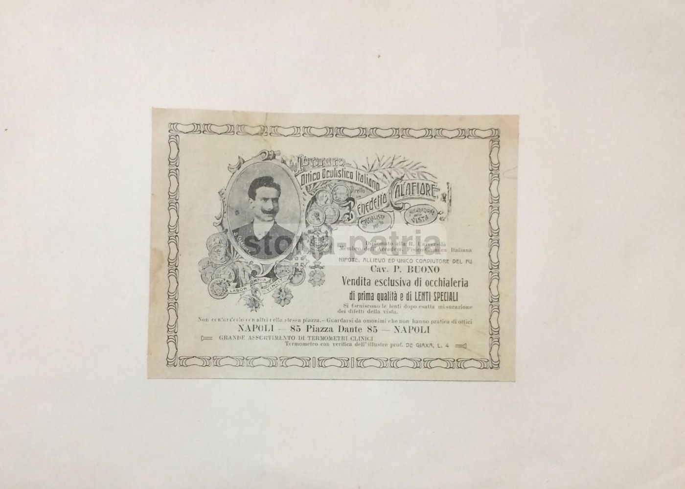 Stampa Pubblicitaria Ottico Calafiore, Napoli 1912