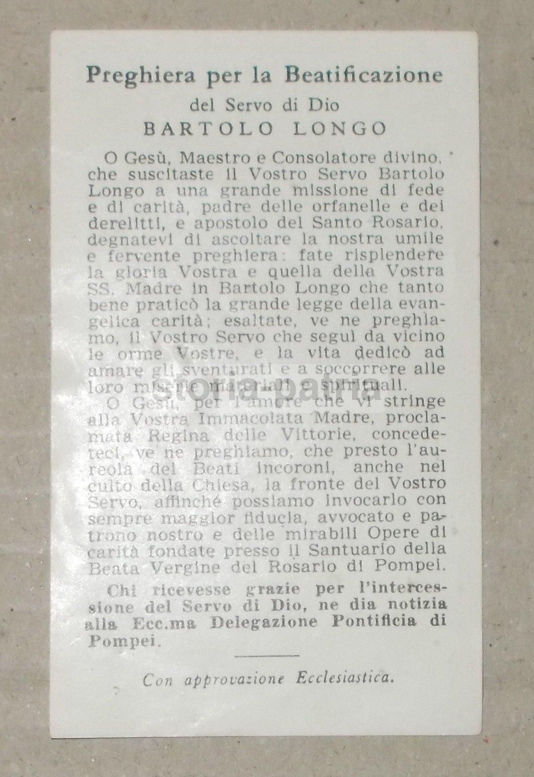 Santino Di Bartolo Longo, Fondatore Della Basilica Di Pompei, Anni '50
