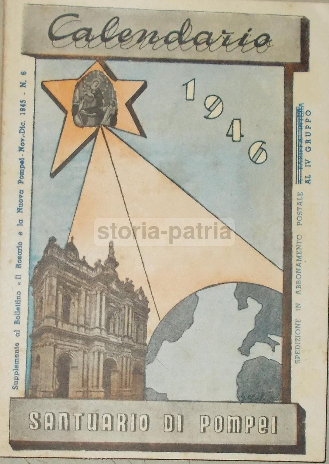 Calendario 1946 Santuario Di Pompei: Bartolo Longo, Loverini, Scotto