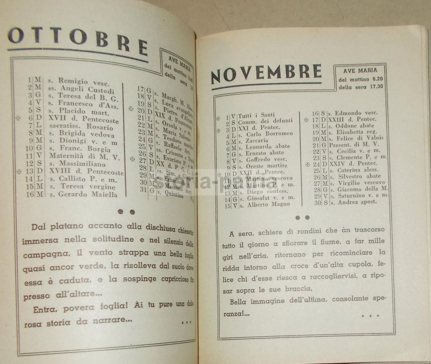 Calendario 1946 Santuario Di Pompei: Bartolo Longo, Loverini, Scotto