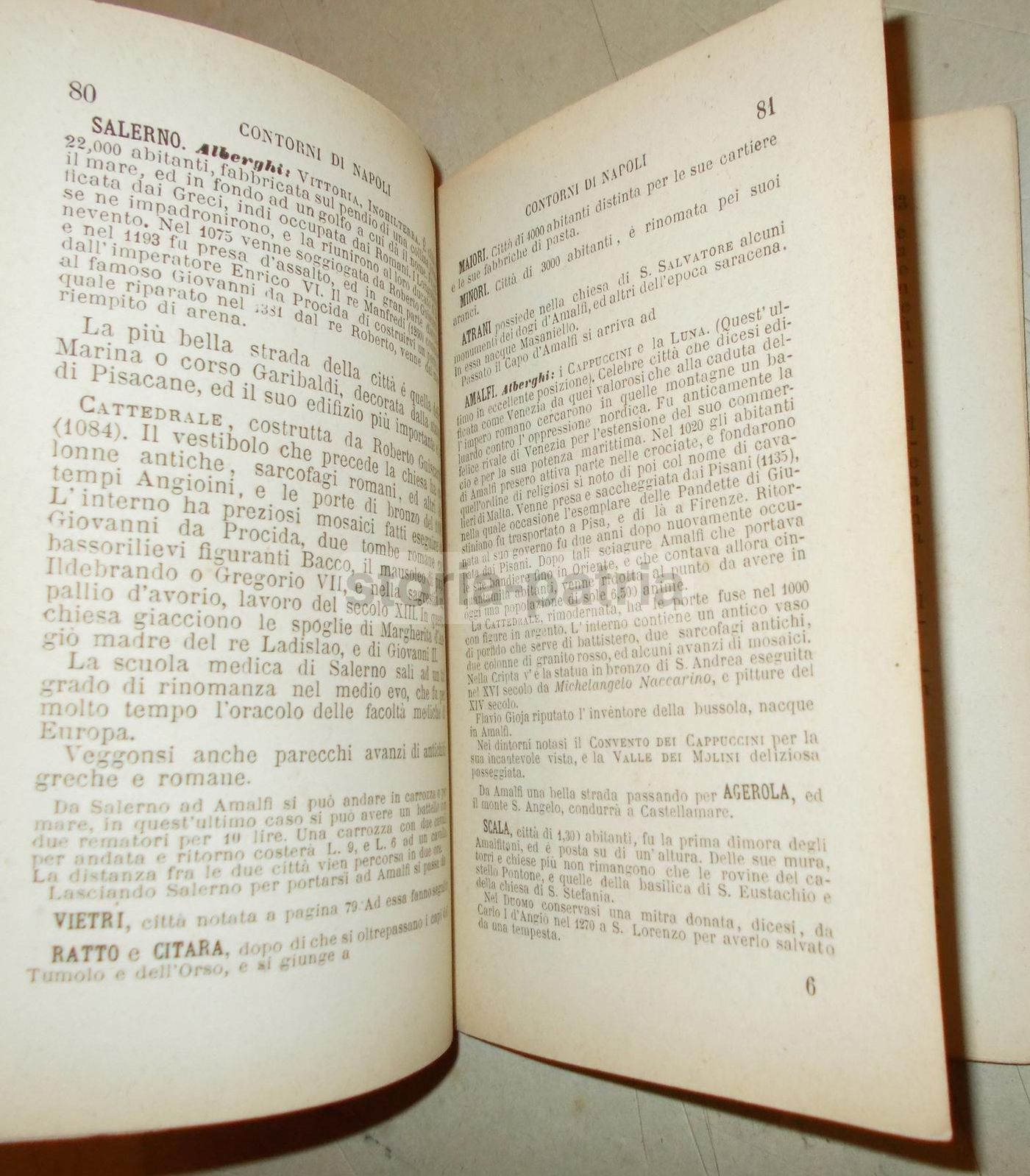 Guida Napoli Fine '800: Pompei, Vesuvio, Capri, Ischia, Salerno. Sacchi.