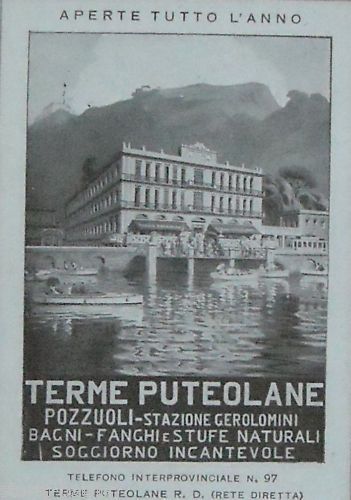 Tessera Terme Puteolane Pozzuoli Napoli, Primo '900, Pubblicità
