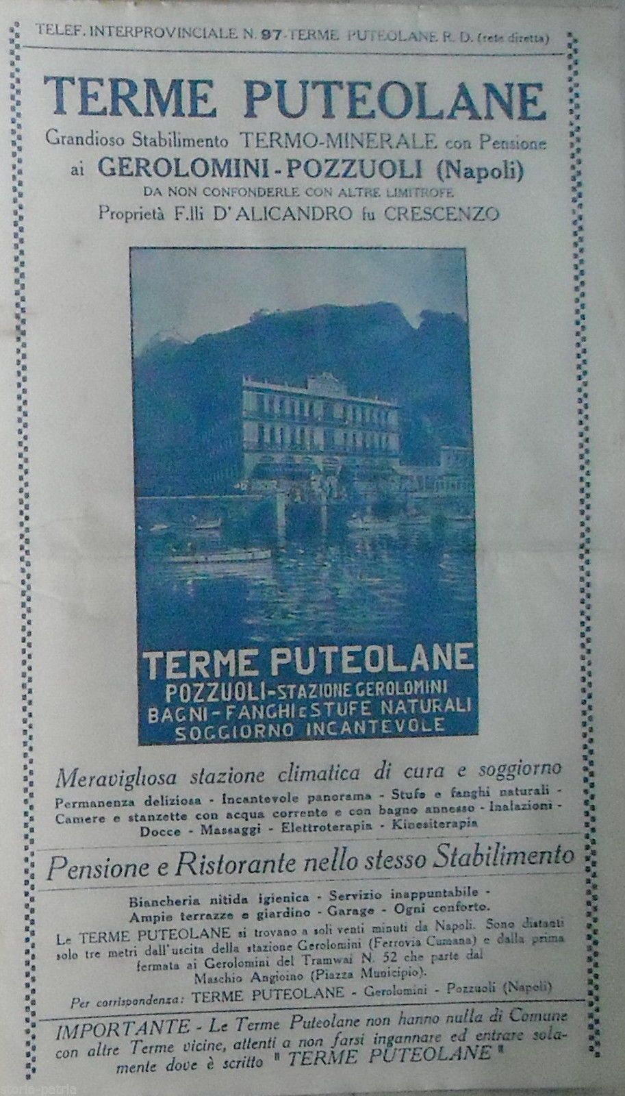 Depliant Terme Puteolane, Pozzuoli, Napoli, Pubblicità Anni '30