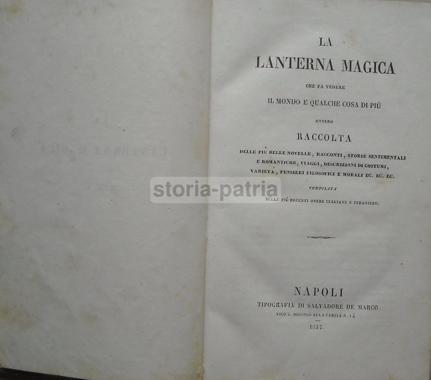 La Lanterna Magica: Napoli 1837, Brigantaggio, Pulcinella, Bisaccia
