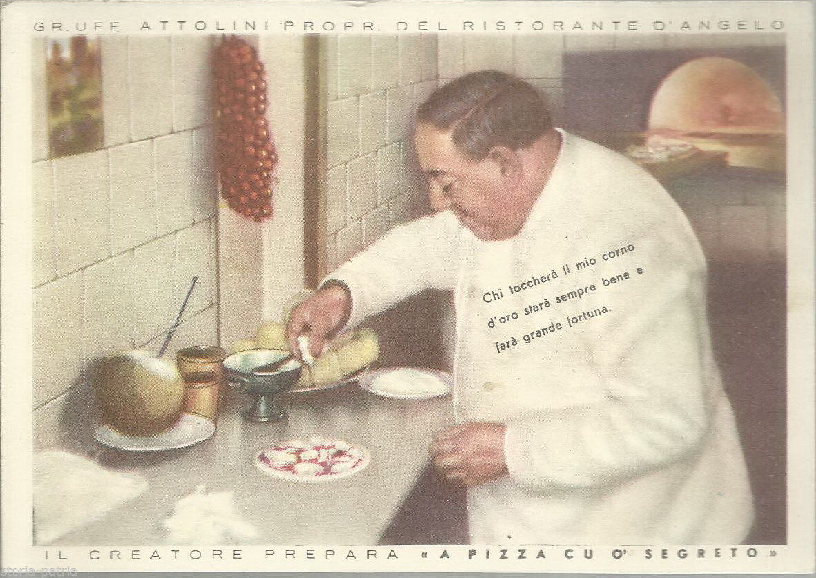 Cartolina Pubblicitaria Ristorante d'Angelo Napoli Attolini 1950
