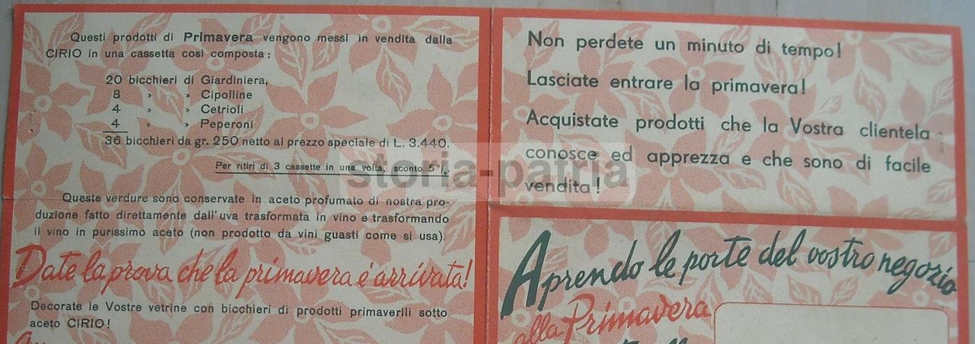 Depliant Pubblicitario Cirio Sottaceti Napoli Primi '900