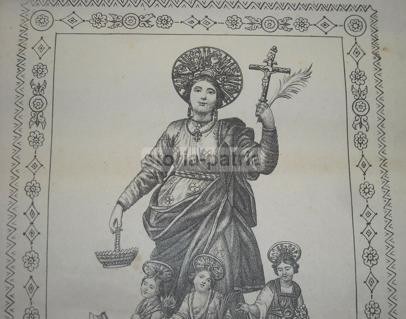 Stampa Antica Santa Sofia Poderia Salerno Litografia Pucci '800