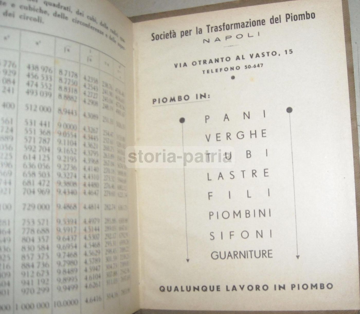 Catalogo Tecnico Antonio Elia: Tubi E Metalli (Napoli, 1938)