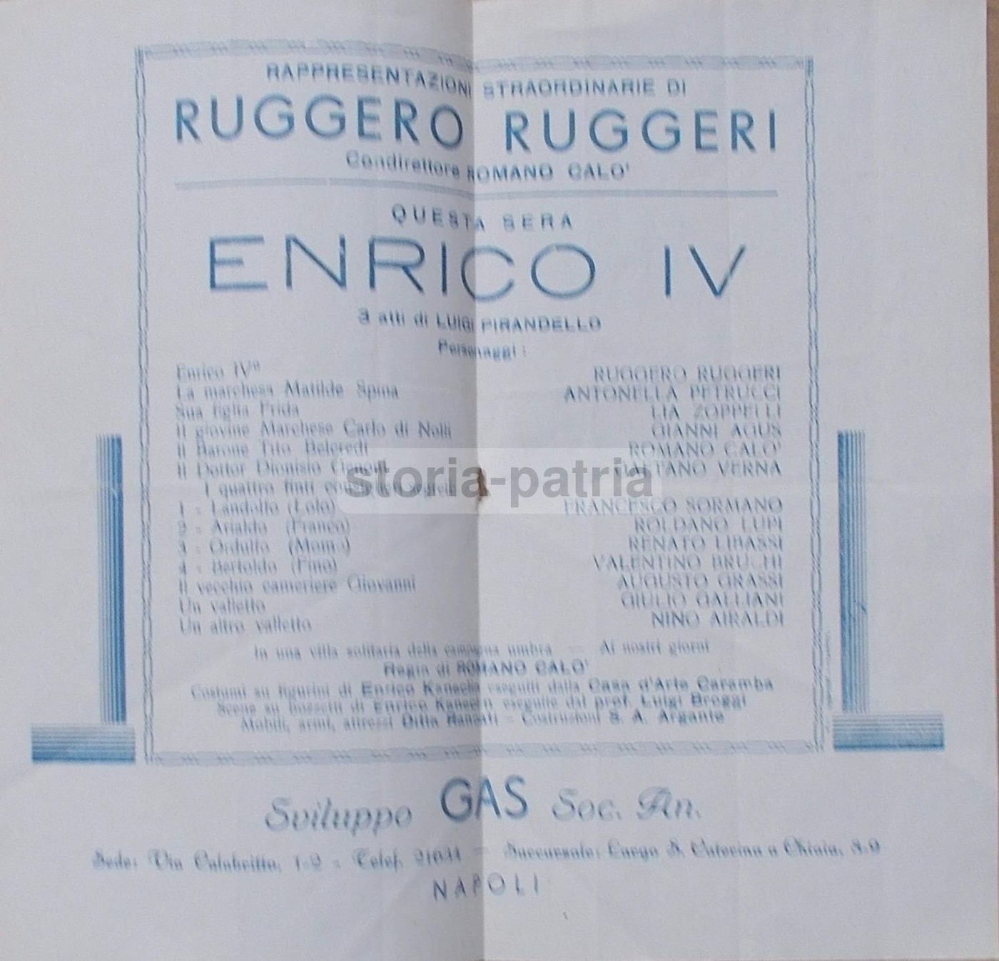 Programma Teatro Mercadante Napoli: Enrico IV Di Pirandello Con Ruggero Ruggeri