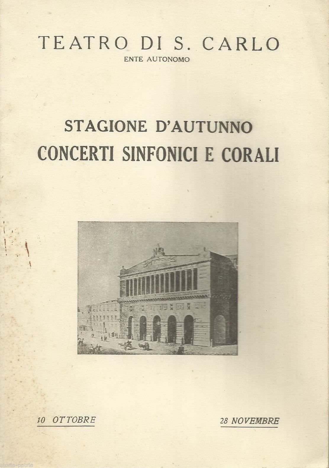 Programma Concerto Sinfonico Teatro San Carlo Napoli 1948 Cluytens