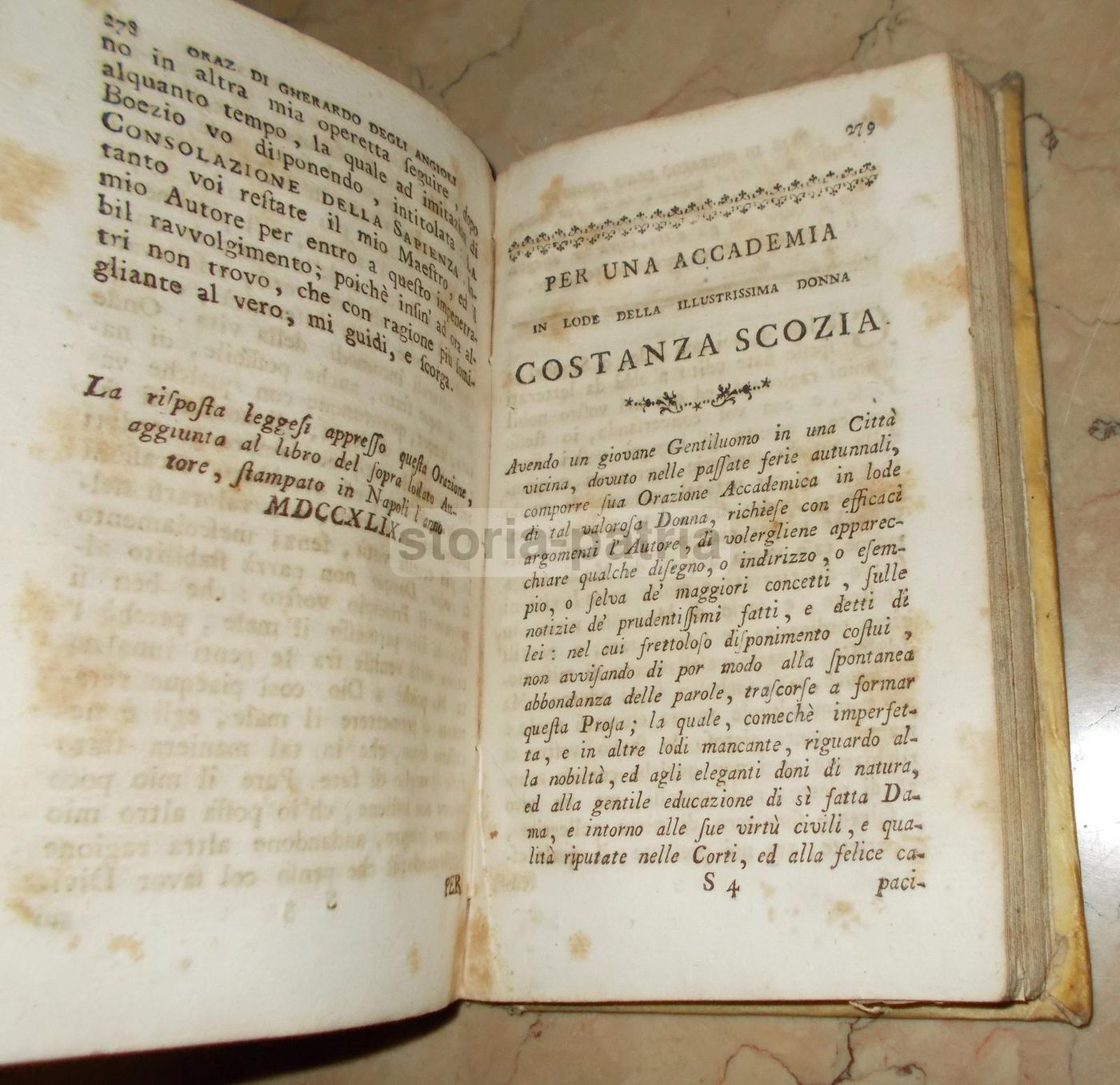 Orazioni Di Gherardo De Angelis, Napoli 1781: Terremoto Ed Edizione Rara