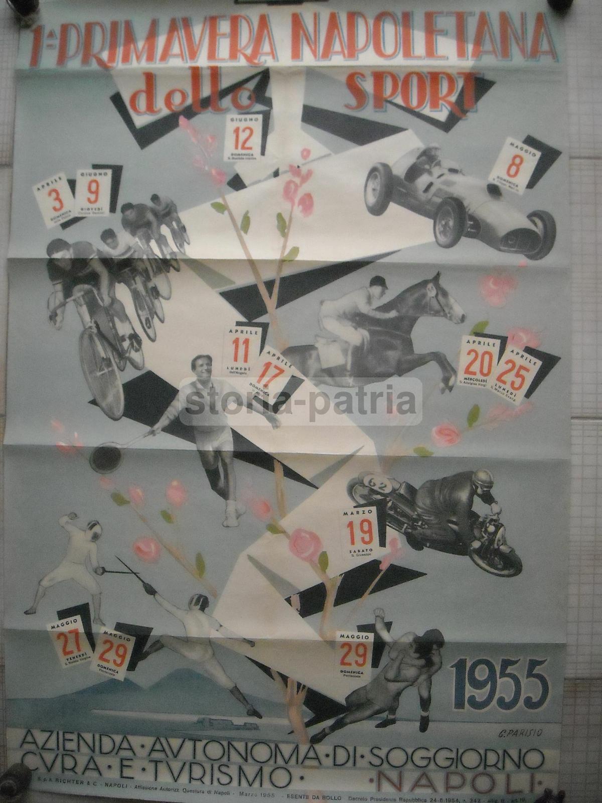 Manifesto Primavera Napoletana Sport 1955, Parisio, Napoli, Ciclismo