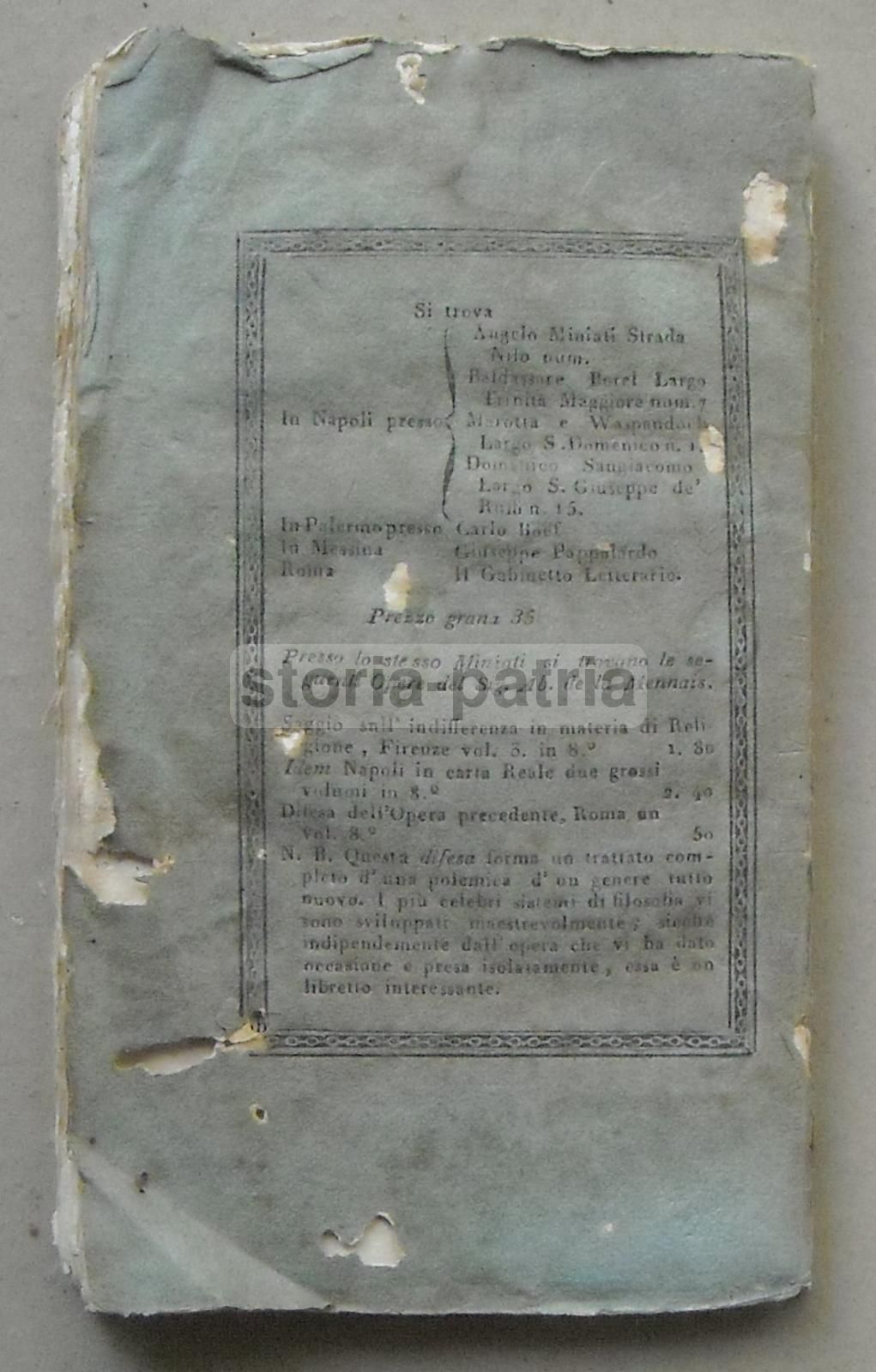 La Legislazione Primitiva: Ventura, De Bonald. Napoli, 1823