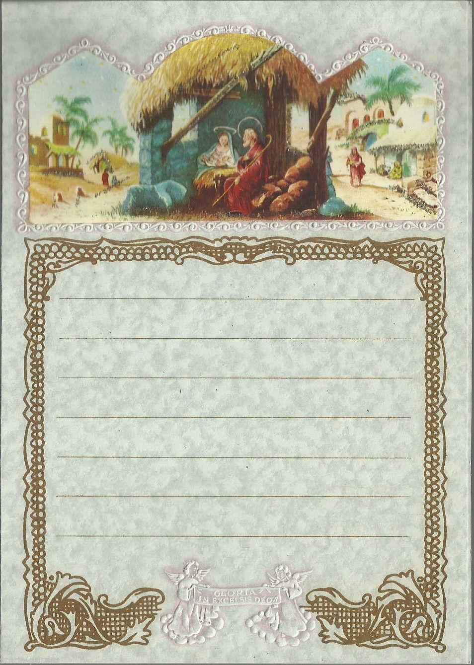 Letterina Natalizia Vintage Presepio Natività Anni '50 Italia