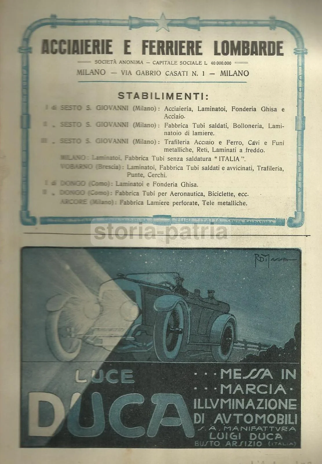 Pubblicità Motori Evinrude, Napoli 1921 Illustrazione d'epoca con Vesuvio