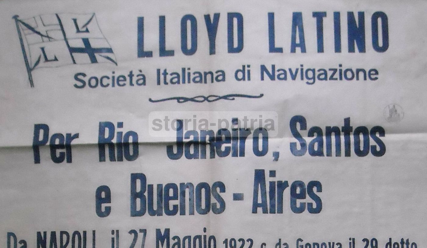 Manifesto Lloyd Latino: Napoli, America Del Sud, 1922, Nave Cordoba