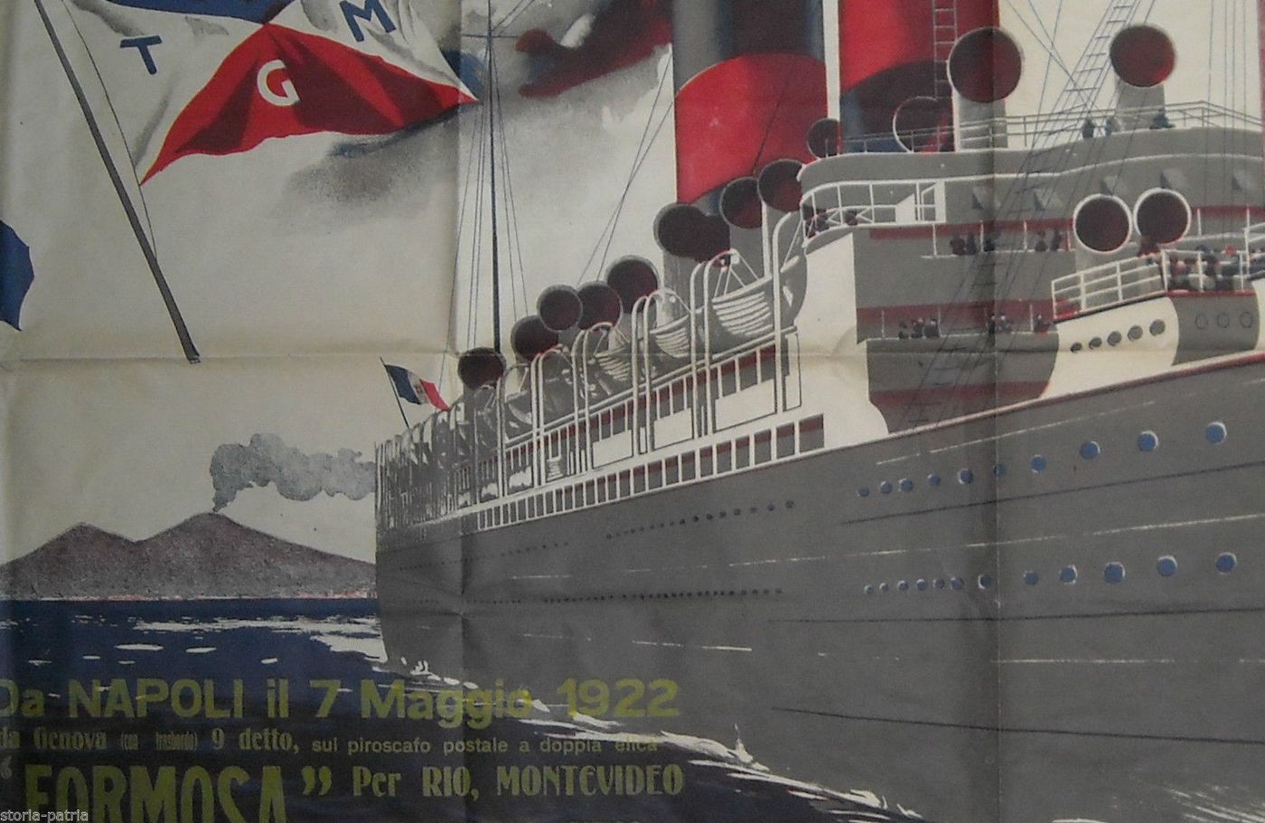 Manifesto Nave Valdivia, Napoli Americhe, 1922 (emigrazione Italiana)