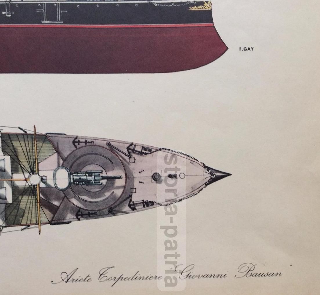 Stampa Torpediniere Ariete Giovanni Bausan Della Marina Militare Italiana