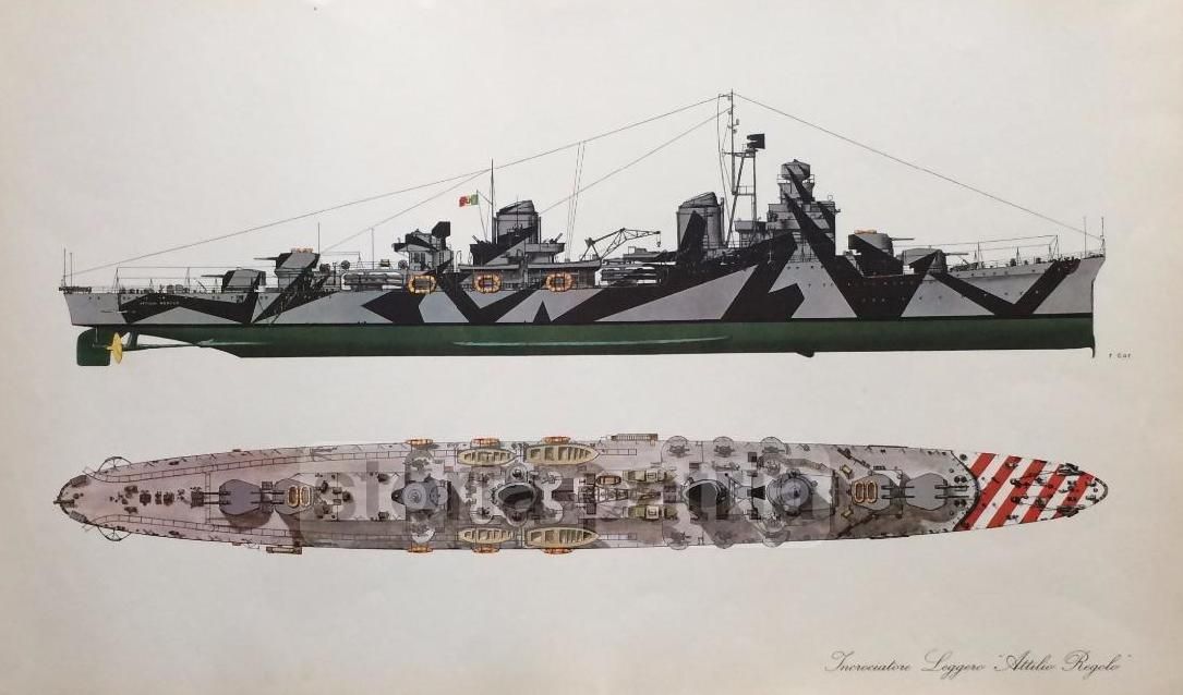 Incrociatore Leggero Attilio Regolo   Stampa d'Epoca