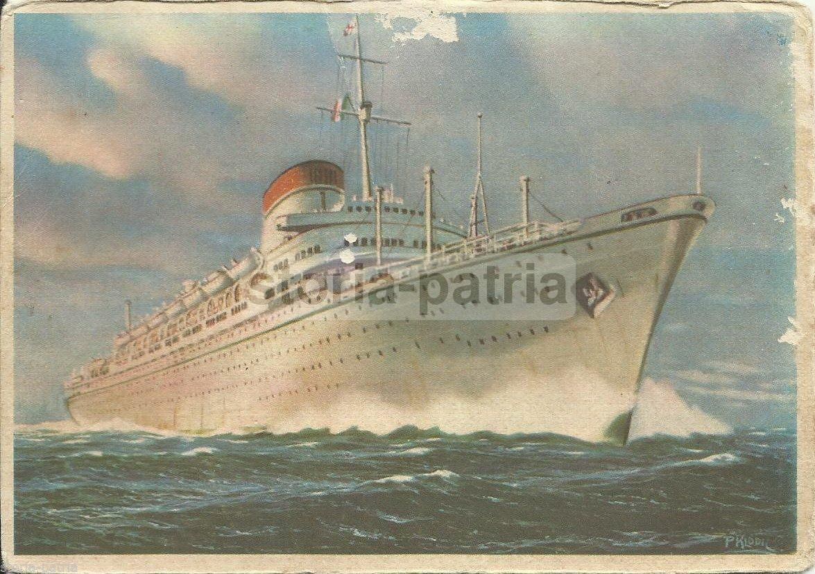 Cartolina d'Epoca Motonave Augustus E Giulio Cesare, Italia Società Di Navigazione Genova