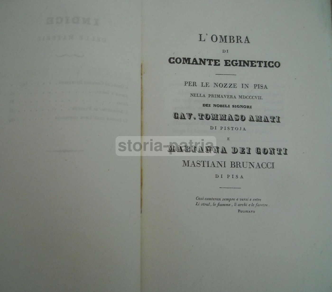 Epitalami Di Baccio Dal Borgo, Pisa 1833, Edizione Originale