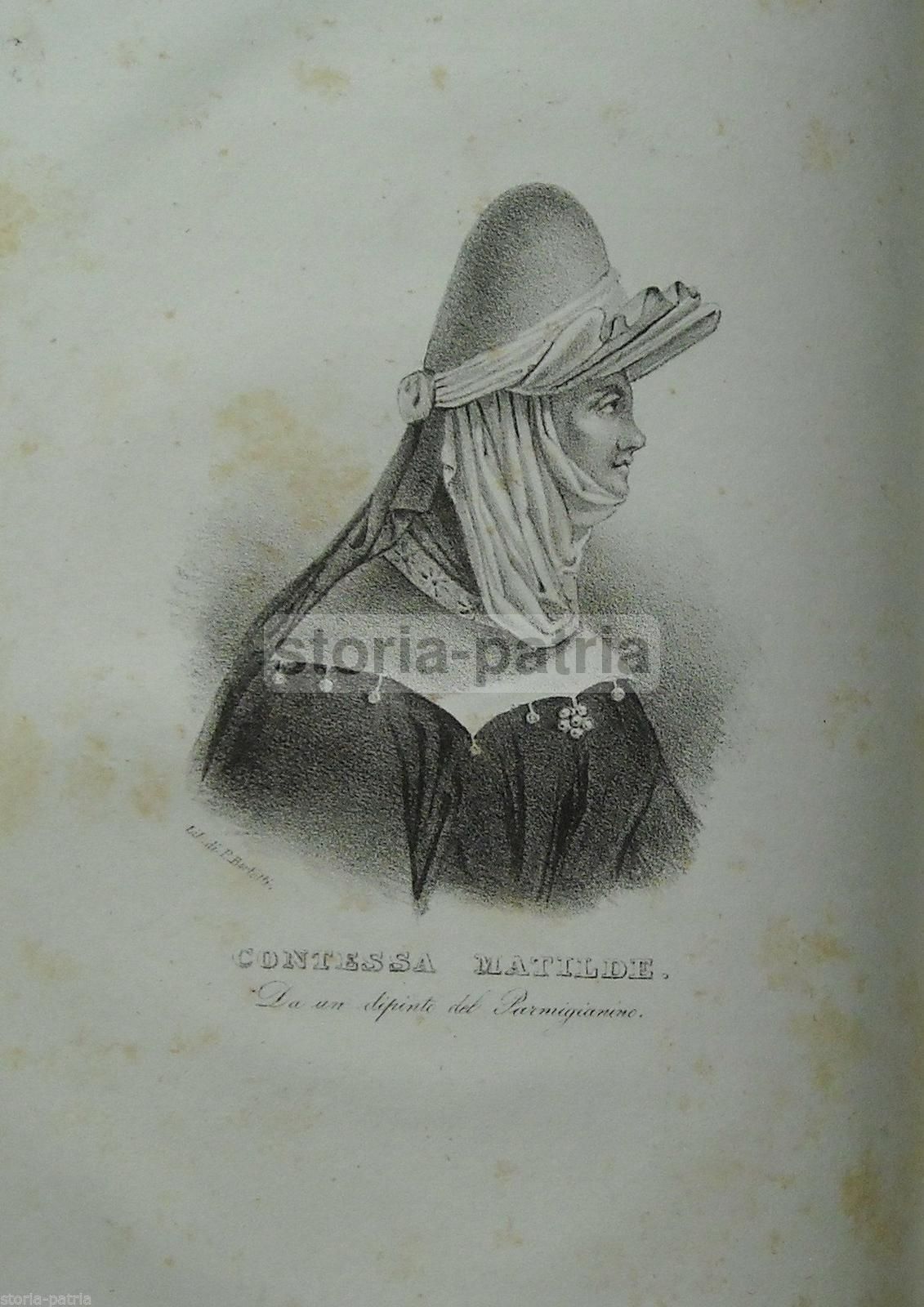 Matilde Di Canossa. Litografia Di Bertotti Da Parmigianino, 1840 Circa.