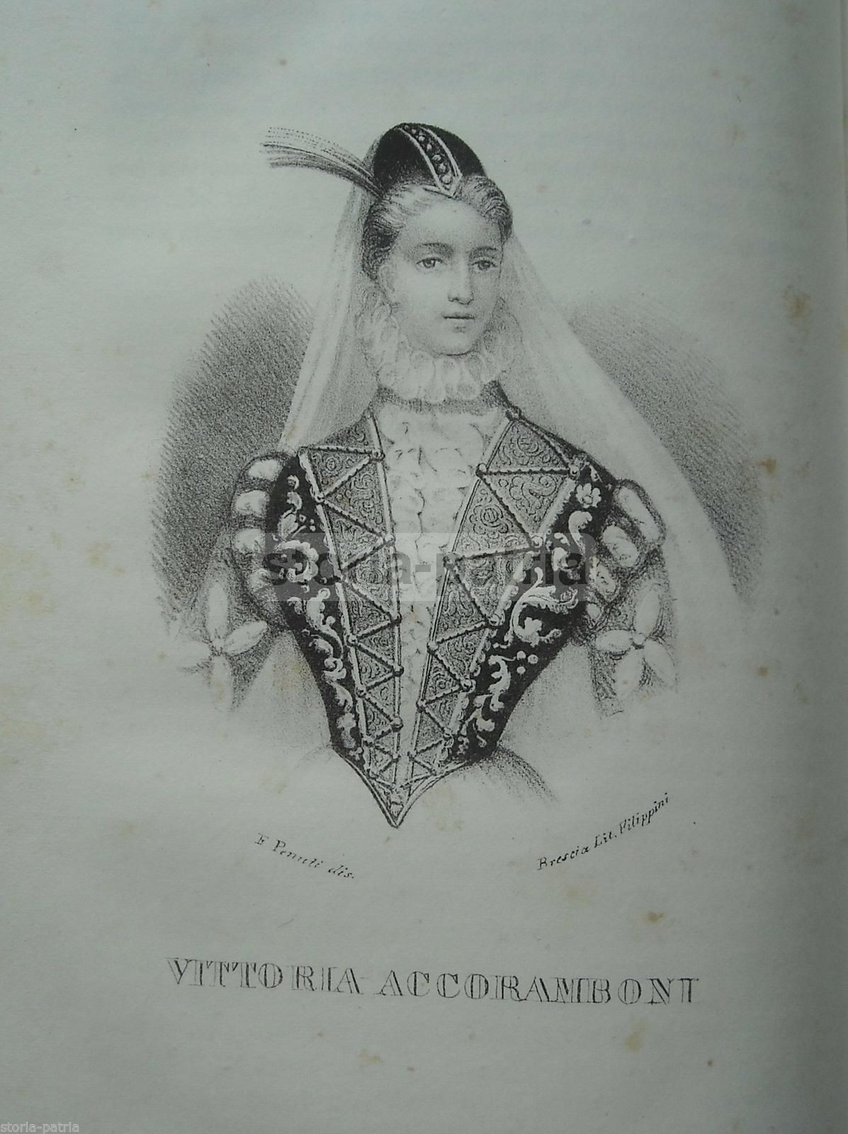 Vittoria Accoramboni. Litografia Di Filippini (da F. Penuti), 1840 Circa