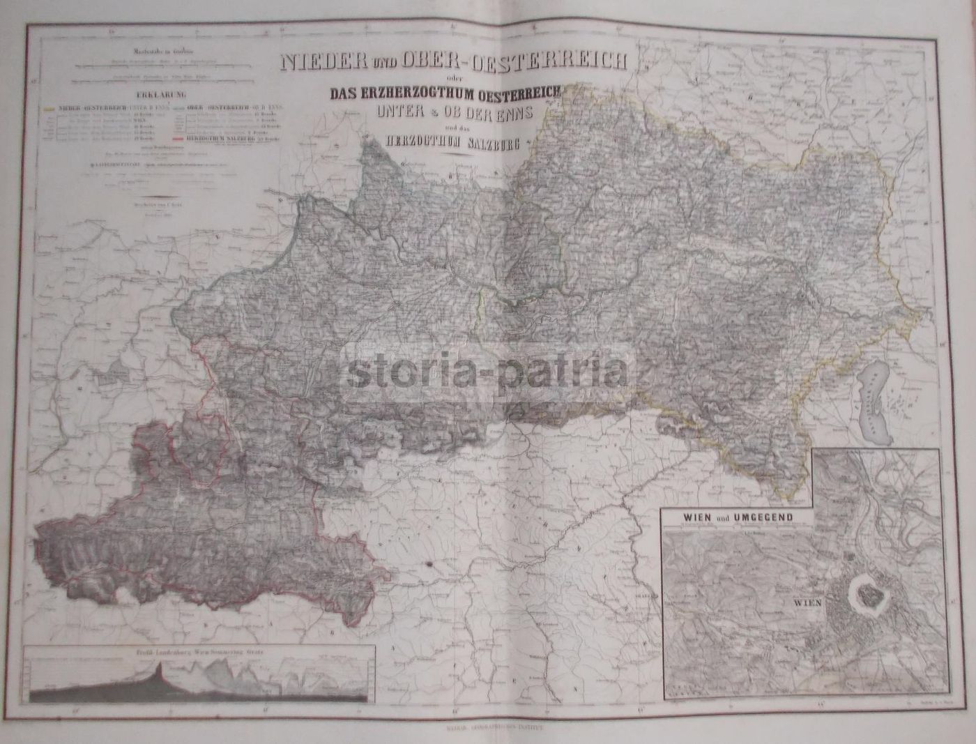 Mappa Antica Dell'Austria, Vienna, Salisburgo E Graz (1860 1880)