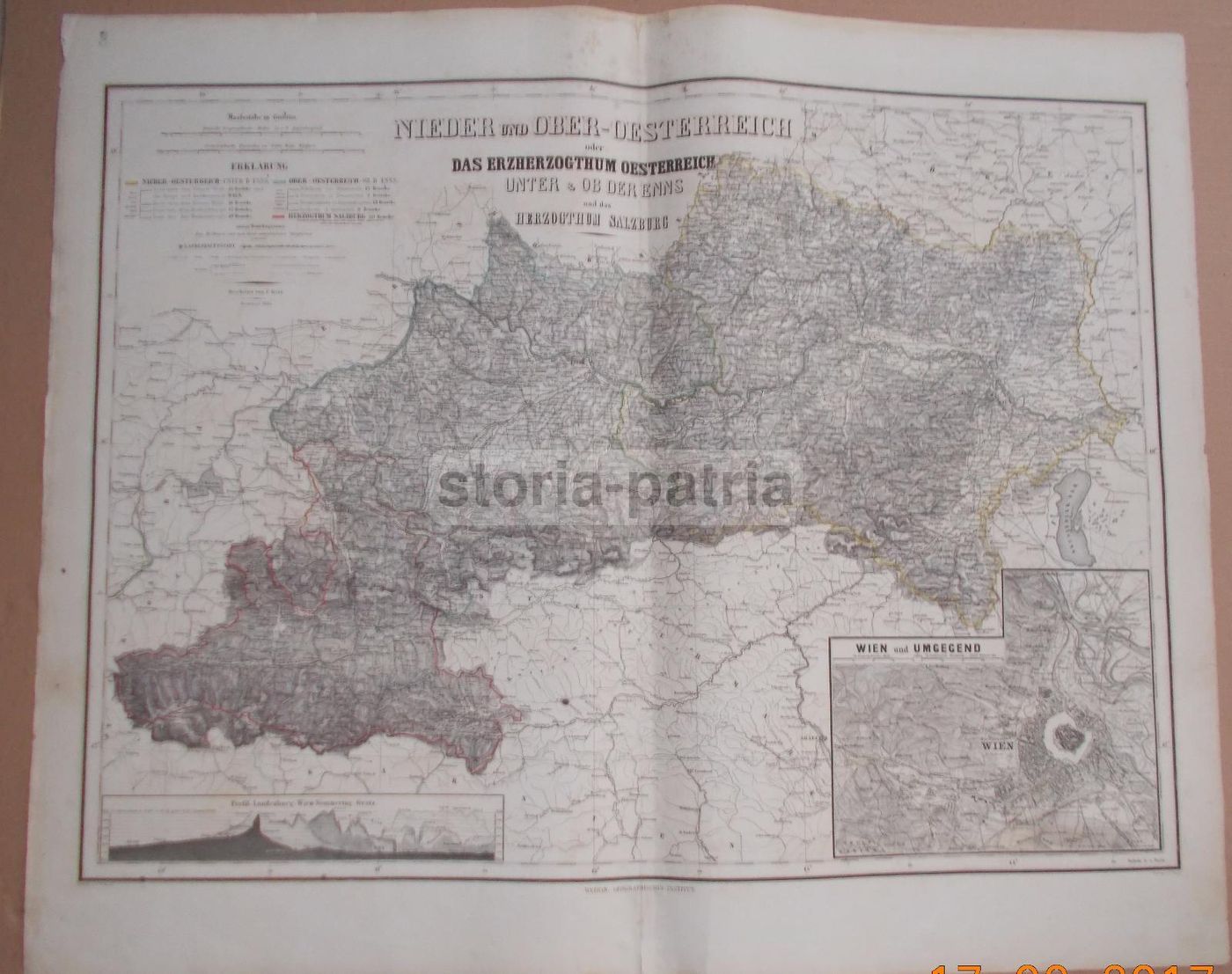 Mappa Antica Dell'Austria, Vienna, Salisburgo E Graz (1860 1880)