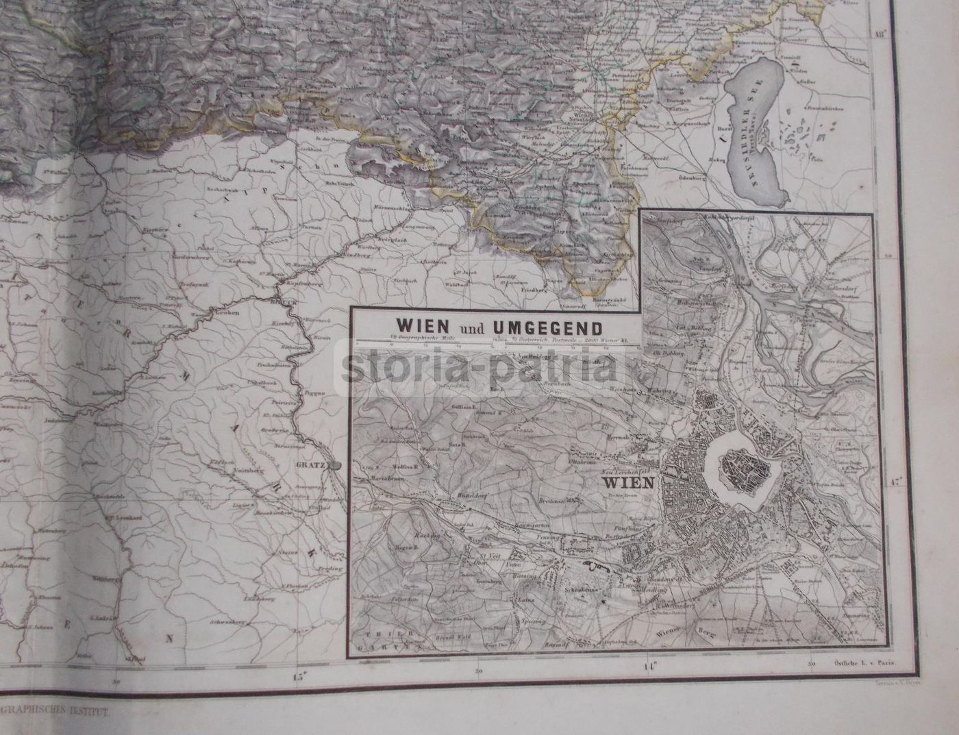 Mappa Antica Dell'Austria, Vienna, Salisburgo E Graz (1860 1880)