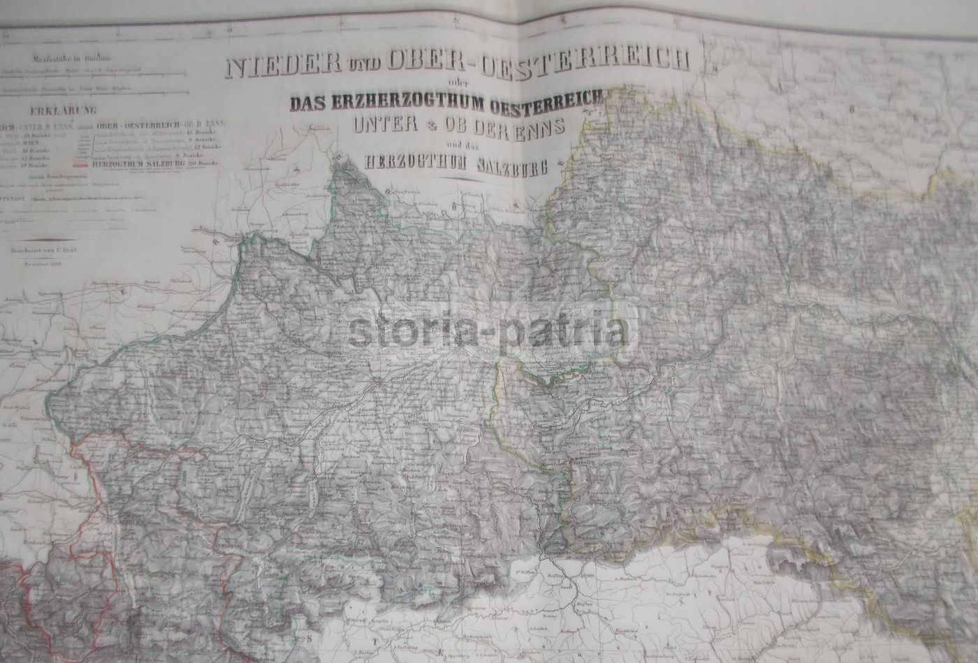 Mappa Antica Dell'Austria, Vienna, Salisburgo E Graz (1860 1880)