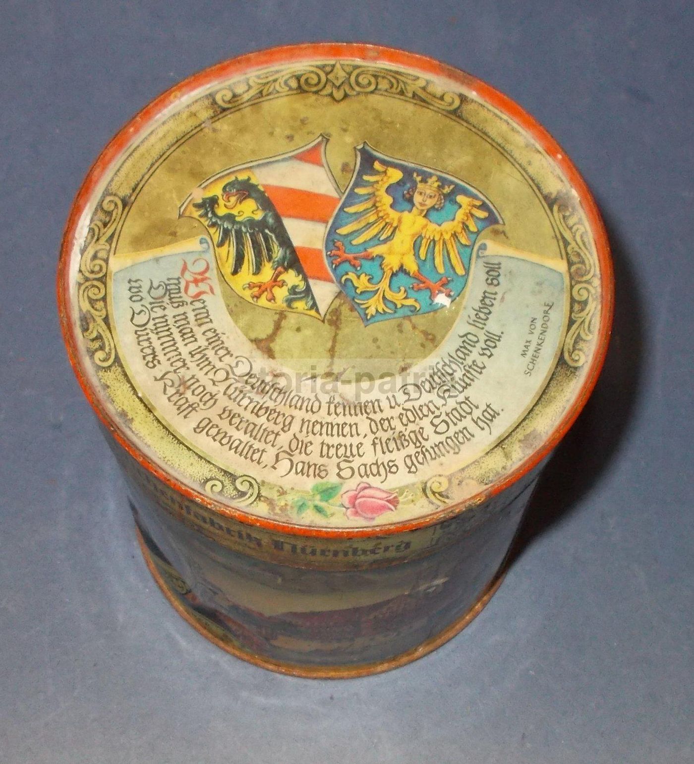 Barattolo Pubblicitario Otto Schmidt Norimberga: Dürer E Sachs